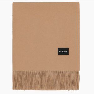 Camel Naadam 100% Cashmere Solid Scarf, like-new!
